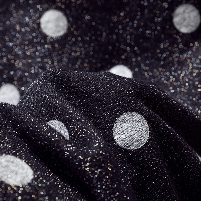 Female Loose Shiny Lurex Knit Thick Sweater Women autumn Winter Long Sleeve Pullovers Femme Round neck Soft Dot Tops jumper 2019 | Женская