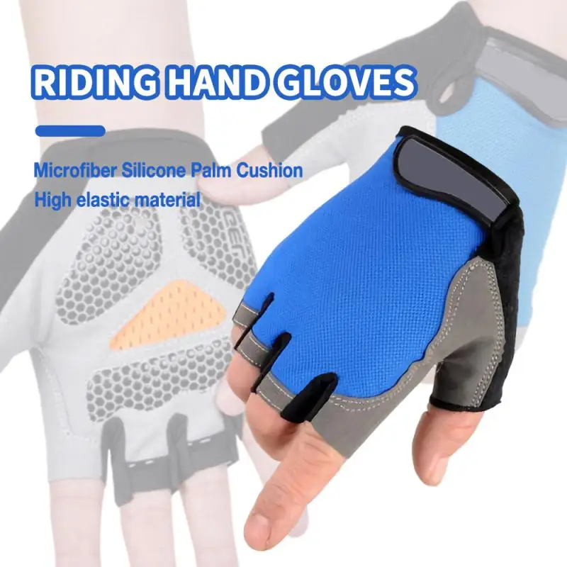 

Summer Men Women Cycling Gloves Durable Elastic Nylon Half Finger Breathable Shockproof Anti Skid Sport Bike Bicycle Equipment
