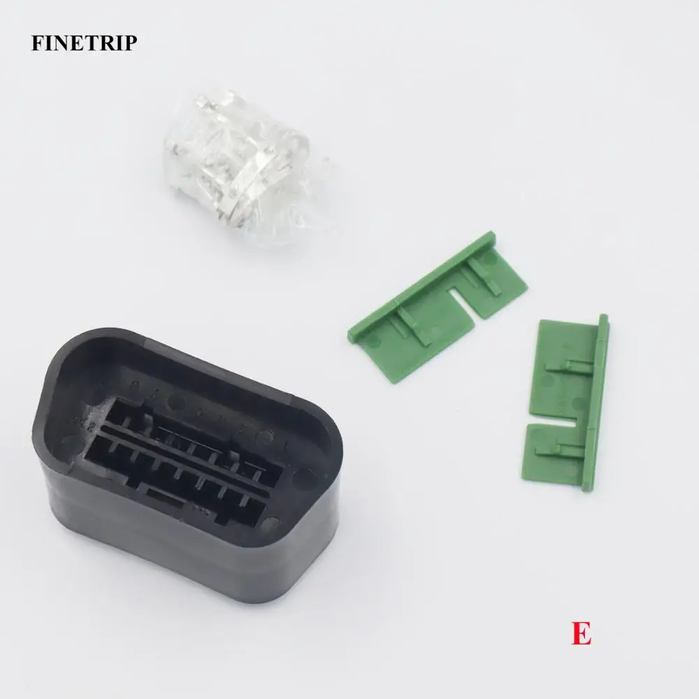 FINETRIP J1962F интерфейс оболочки DIY 16pin OBD-II разъем автомобиля obd2 гнездовой разъем