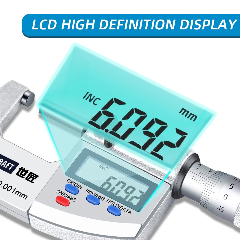Цифровой микрометр высокоточный Калибр с наружным диаметром и толщиной стен 0 001