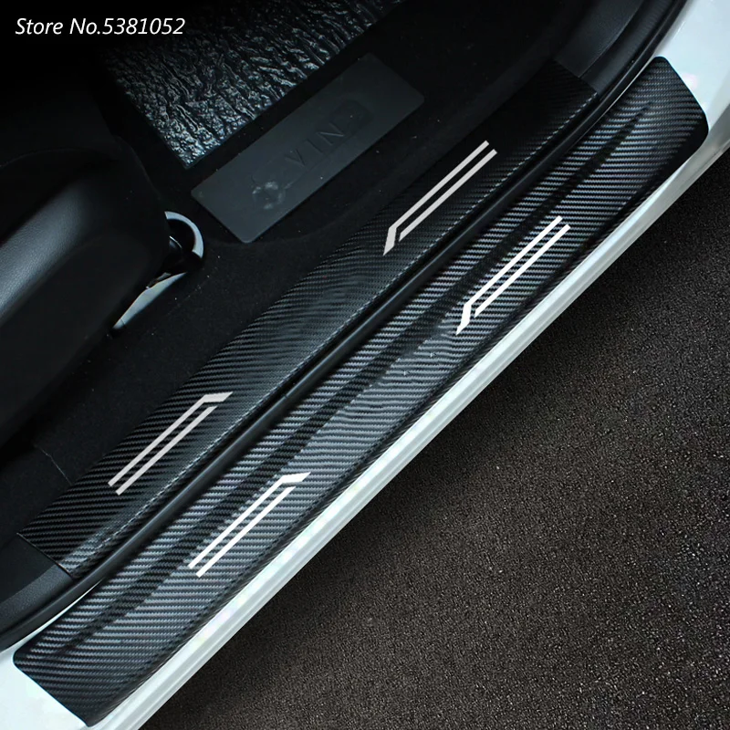 

Door Sill Cover For Volkswagen VW Jetta MK7 Accessories 2019 2020 Carbon Fiber Leather Welcome Pedal Threshold Sticker