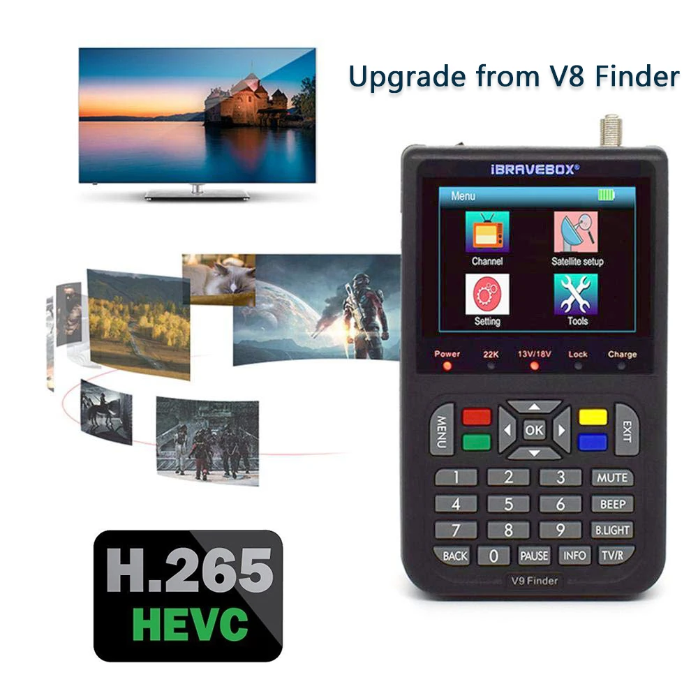 Обновление с устройства видоискателя V8 спутниковый искатель H.265 DVB S2 V9 счетчик