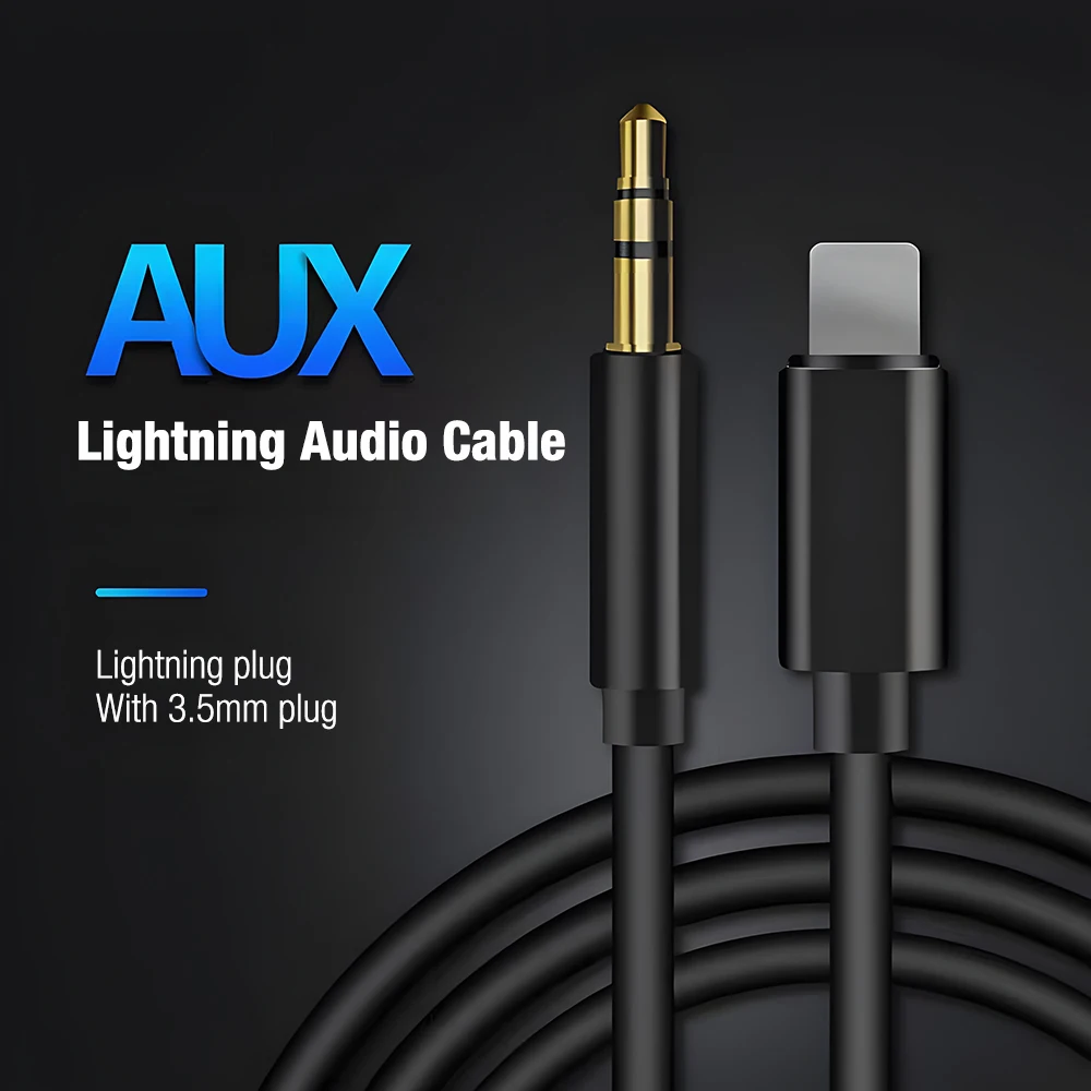 

Lightning to 3.5mm Aux Audio Cable for iPhone iPad MacBook Air Cars Headphones Speakers Aux Cable Phone Adapters Converters