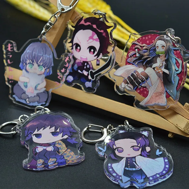 Аниме Demon Slayer Kimetsu No Yaiba брелок реквизит для косплея Kamado Tanjirou Nezuko ключей Agatsuma Zenitsu