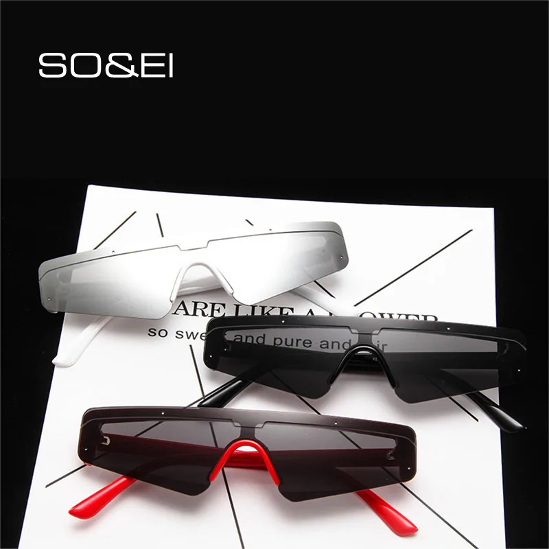 Модные цельные женские солнцезащитные очки SO & EI кошачий глаз винтажные