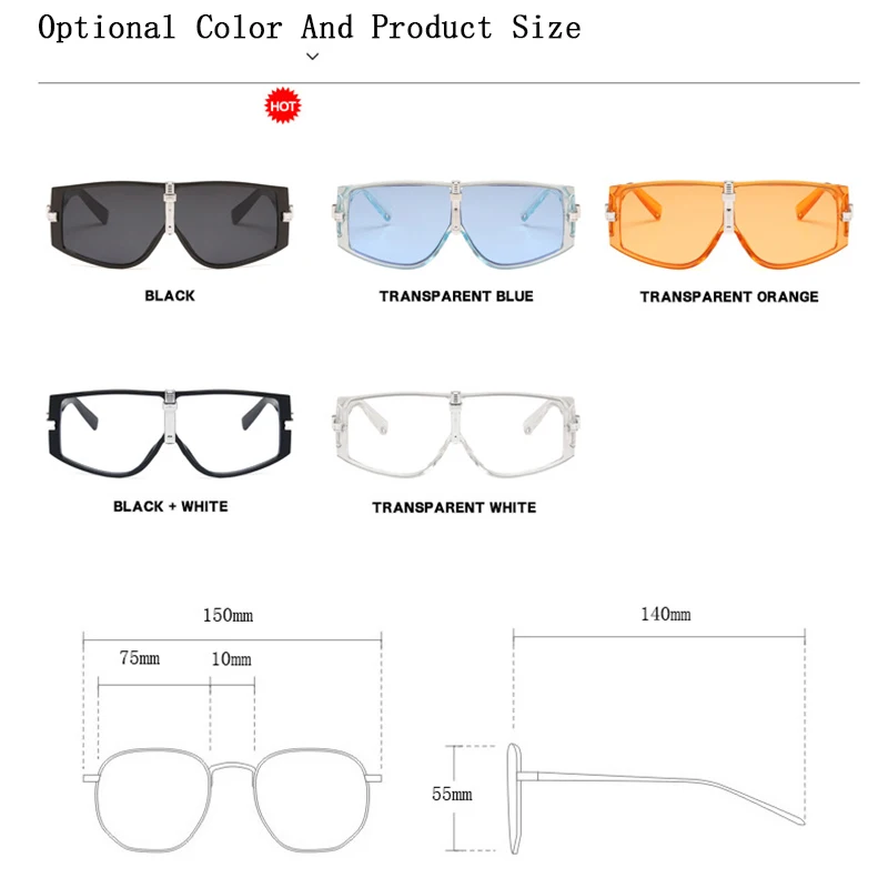 

New Big Frame Steampunk Sunglasses Trend Brand Designer Fashion Women Must Have Irregular Sun Glasses Men Retro All-In-One UV400