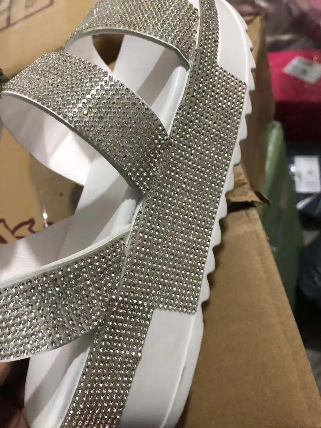 

Women Sandals 2021 Summer Sandals Rhinestone Slippers Shoes Open Toe Outdoor Plus Size 36-43 Sandalia Plataforma Zapato Mujer