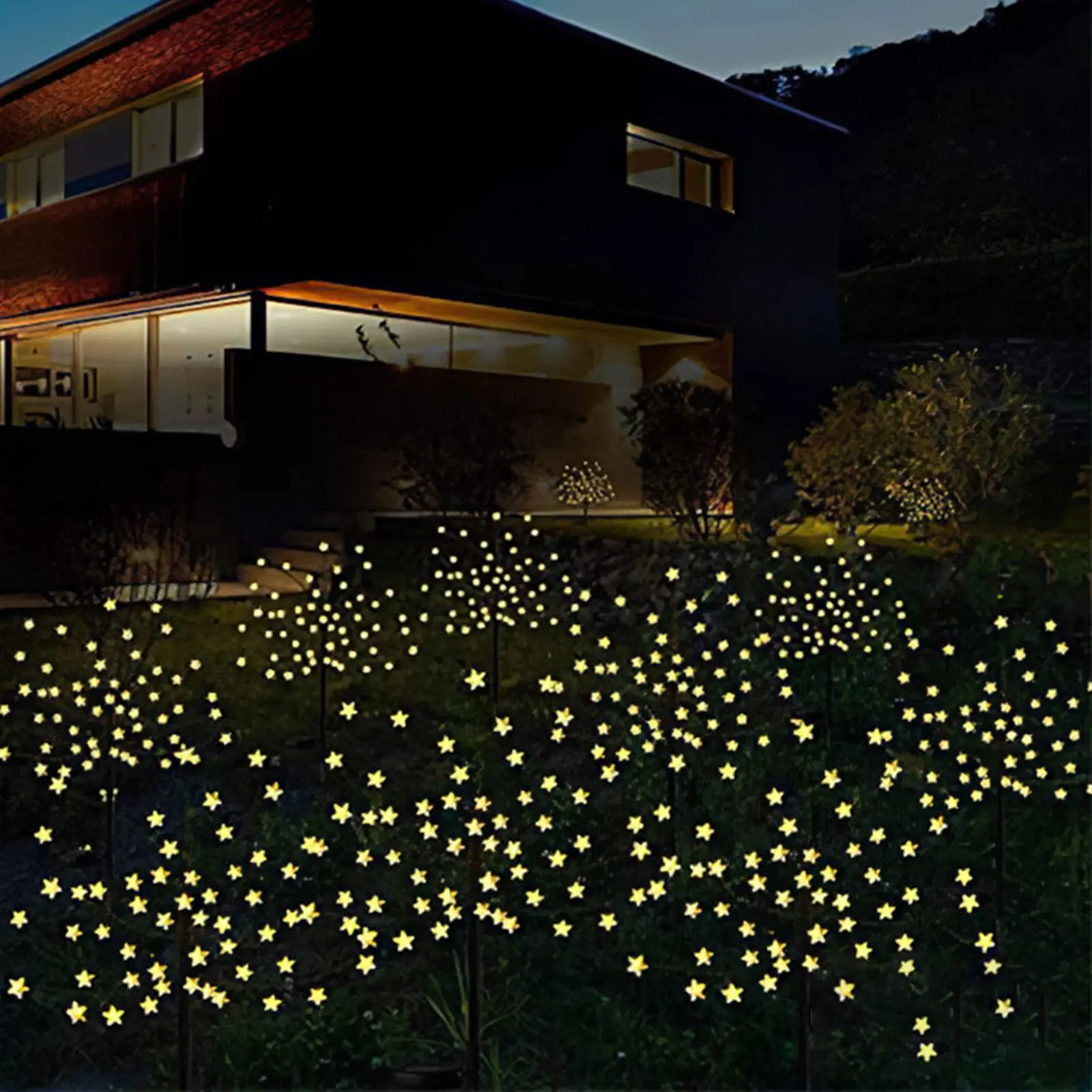 

56 LEDs Pentagram Lamp Tree LED Blossom Tree Light Garden Tree Branch Lamp Floor Lighted Tree Solar Fairy Light Tree Decoration