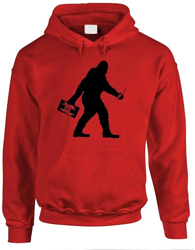 

Bigfoot with Beer Funny Party - Mens Pullover Hoodie Graphic Hoodies Men Unisex Oversized Funny Cartoon Sweatshirt Hoody Male