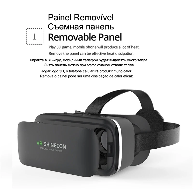 Shinecon 6,0 шлем VR умные 3д Очки виртуальной реальности 3 D 3D очки шлем для iPhone Android смартфон стерео виар игр смартфонов видео видеоочки с экраном электронные дополненой линзы реальностью экран смарт телефона