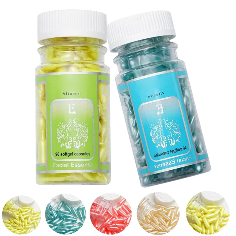 

90pcs/bottle Vitamin E Capsules Serum Spot Acne Removing Whitening Serum Oil Freckle Capsule Face serum fade dark spots