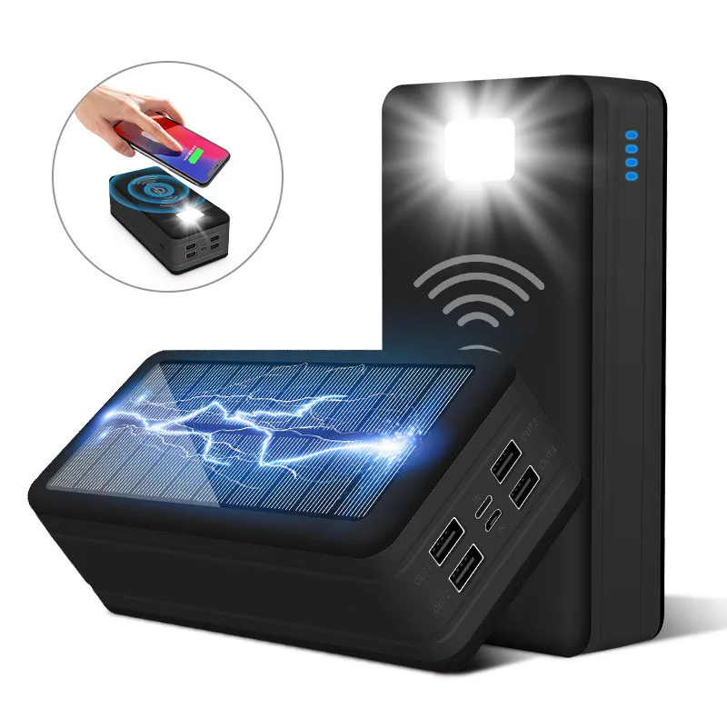 99000mah solar power bank wireless fast charging with sos led light portable charger external battery for xiaomi iphone samsung free global shipping