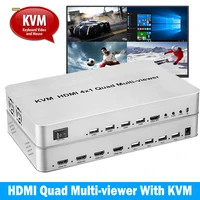 kvm hdmi 4x1 quad multiviewer seamless switch screen segmentation support usb keyboard mouse 4 in 1 out computer laptop pc to tv
