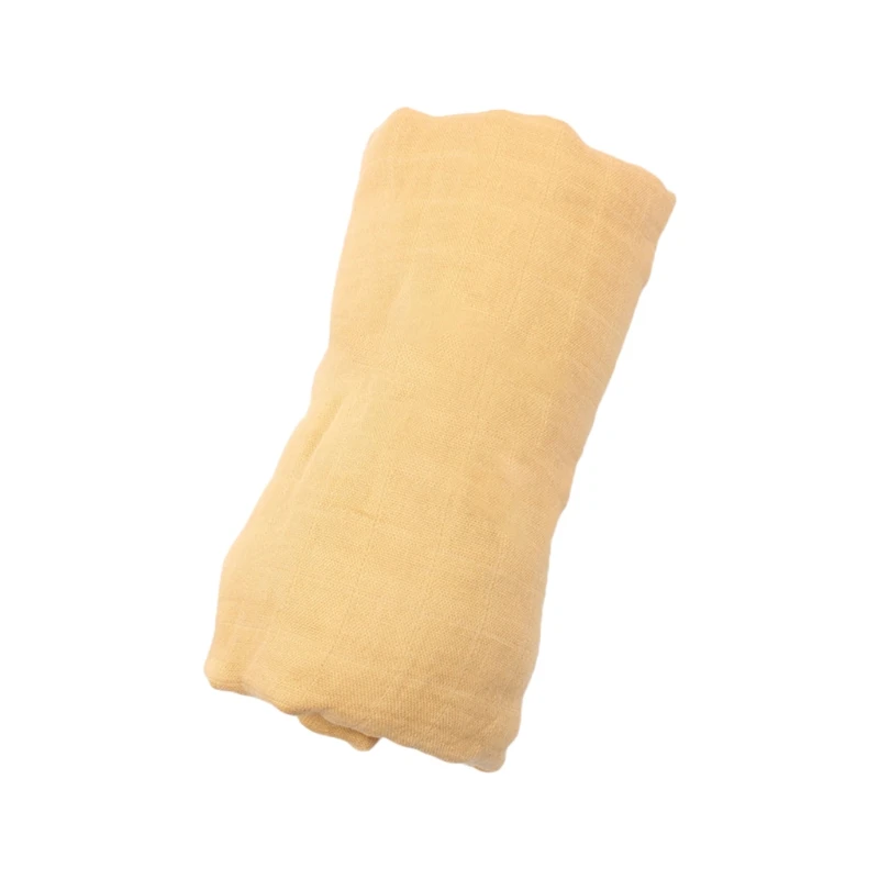 

H05C 120x120cm Baby Muslin Bamboo Fiber Receiving Blanket Infants Swaddling Wrap 2 Layers Gauze Sleepsack Towel Solid Color for