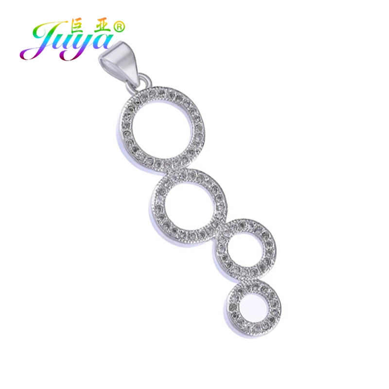 White Gold Juya DIY принадлежности для подвесок Micro Pave Циркон Драгоценный Камень Слон Бабочка Эйфелева Подвески в виде башни для женщин и детей модные ювелирные изделия - Окраска металла: White Gold