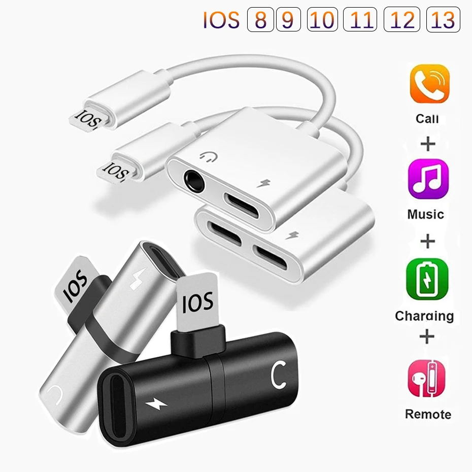 2 в 1 для Lightning адаптер для iPhone 7 зарядный адаптер для iPhone 8 7 Plus 10X11 зарядное устройство сплиттер для наушников адаптер