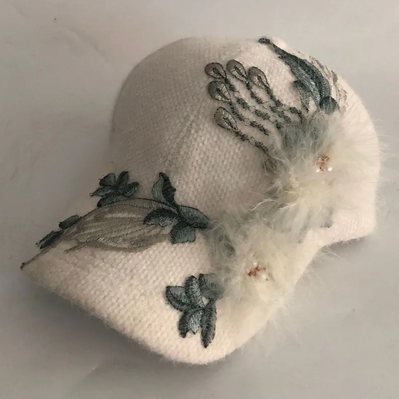 

Модные новые зимние шапки, плюшевая теплая Бейсболка с цветочным рисунком для женщин и девушек, весенние кепки в стиле хип-хоп, Снэпбэк кепк...