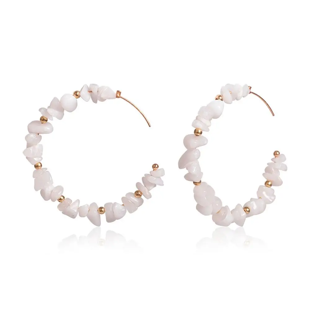 Богемные геометрические полукруглые прозрачные гравийная Бусина Серьги женские