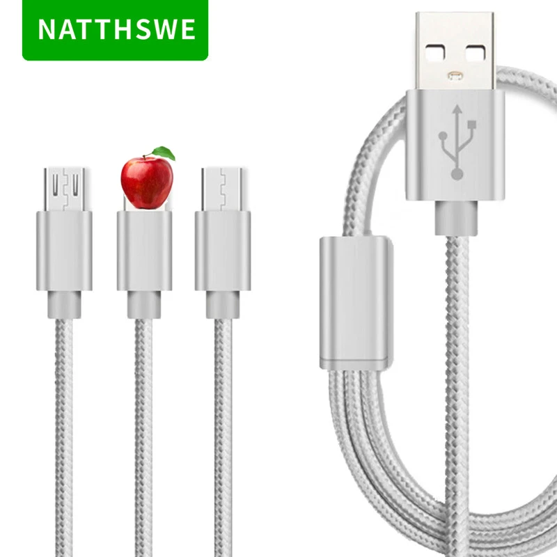 NATTHSWE 3 в 1 кабель для передачи данных Micro usb type-C кабель для быстрой зарядки для iPhone X 8 7 6 iPad samsung Android Phone
