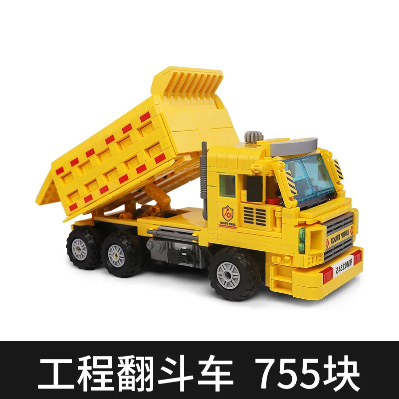 

755 PCS QL0234 Engineering dumper Car Building Blocks Assembled Bricks Sets Mechanical Series Model Creator Gifts Kids Friends