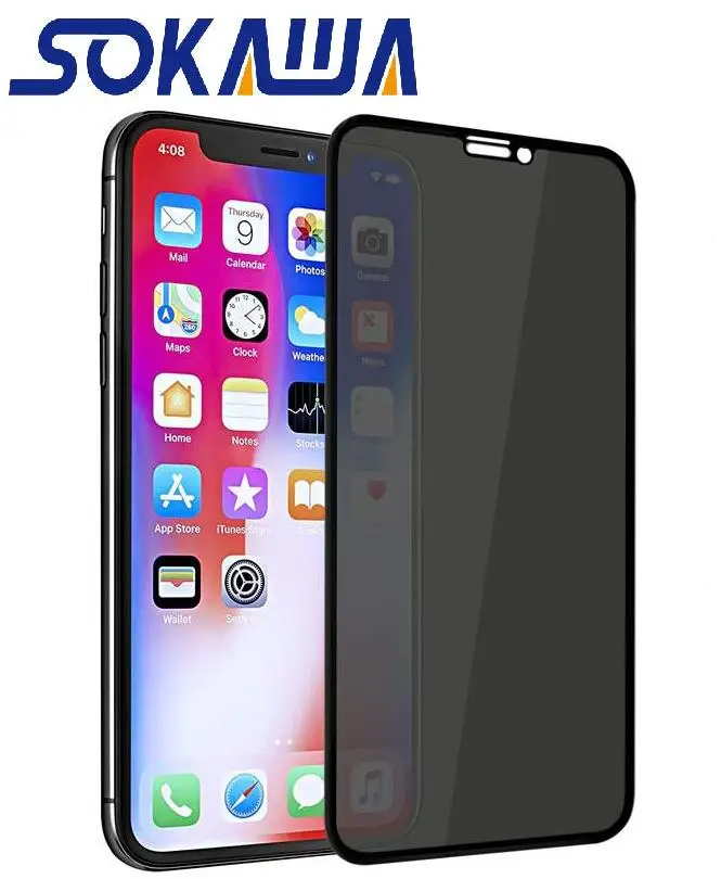 Для Apple iphone 11 Pro Max полное покрытие 3D закаленное стекло анти шпионская пленка