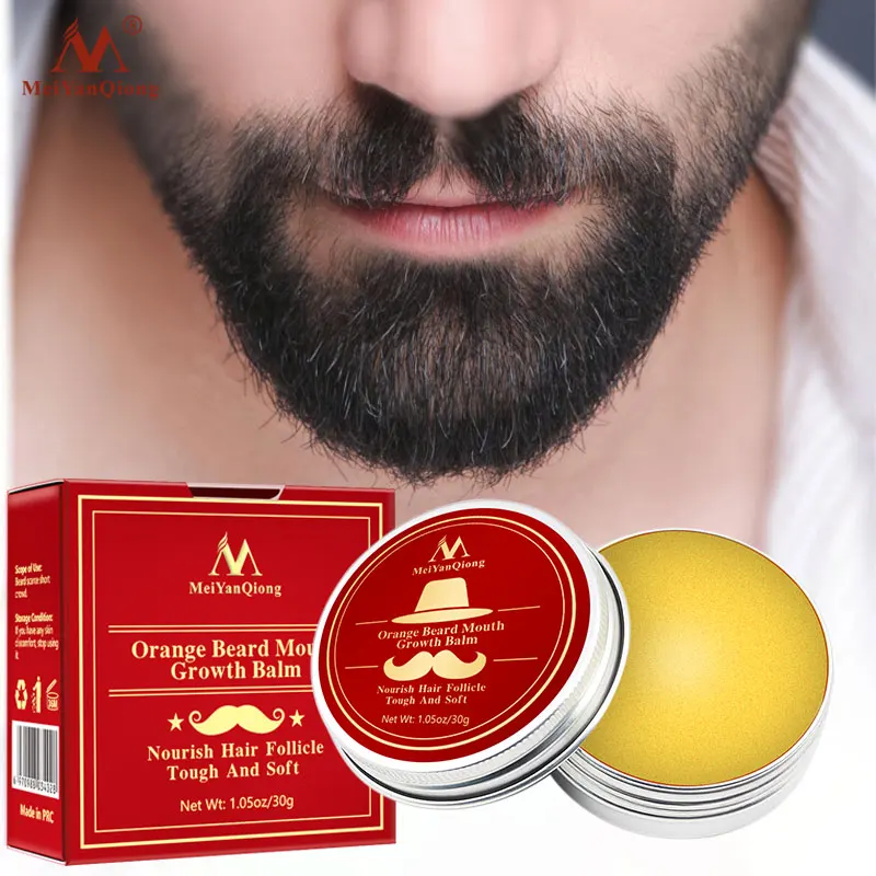 

Natural Orange Organic Beard Oil Beard Wax balm Hair Loss Products Leave-In Conditioner for Groomed Beard Growth Health Care 30g