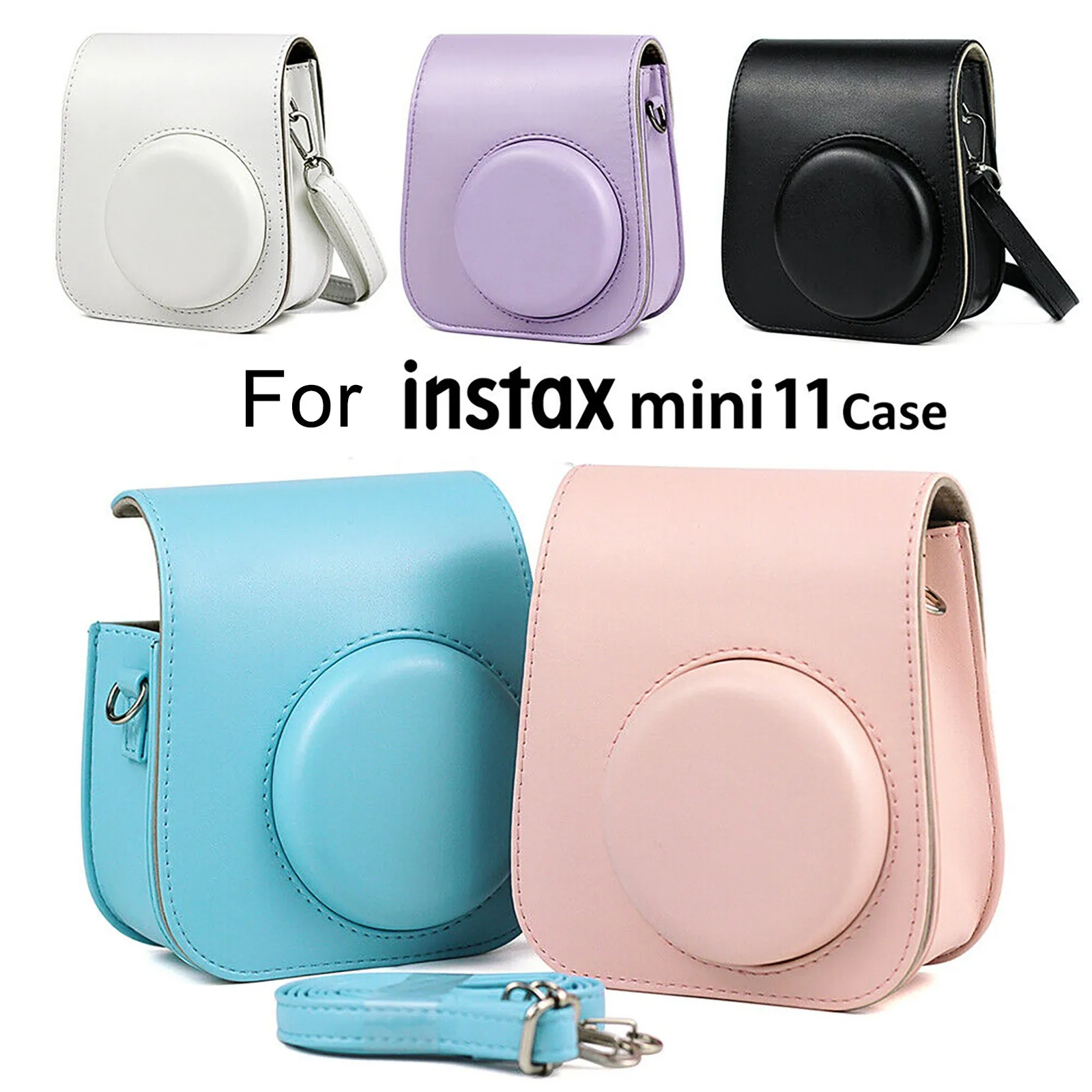 Портативный чехол для камеры Instax Mini 11 кожаный с ремешком на плечо аксессуары