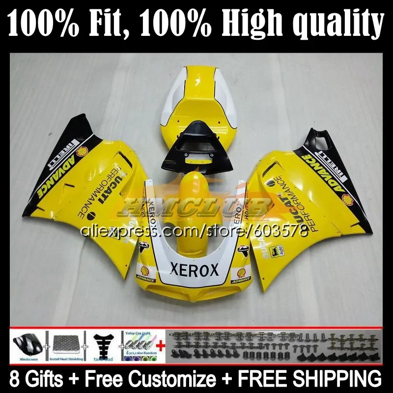

Инъекция для DUCATI 748 853 916 996 998 S R 94 95 96 97 98 110CL.10 748S 996R 998R 1999 2000 2001 2002 обтекатель OEM желтый черный