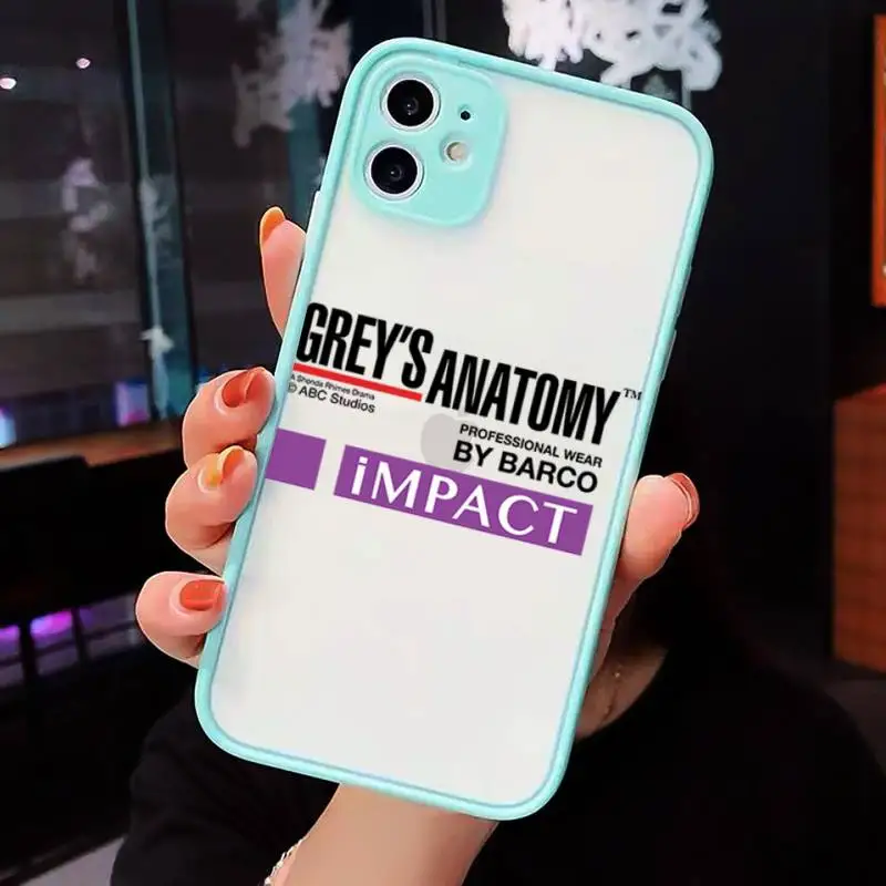 

Grey's anatomy Phone Case For iPhone 12 11 Mini Pro XR XS Max 7 8 Plus X Matte transparent blue Back Cover