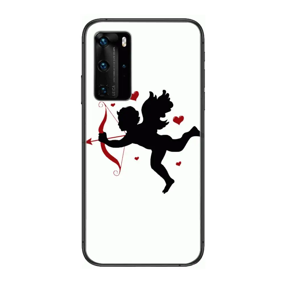 

Cupid Fall in love style Phone Case For Huawei P 40 30 20 10 9 8 Lite E Pro Plus Black Etui Coque Painting Hoesjes comic fashio