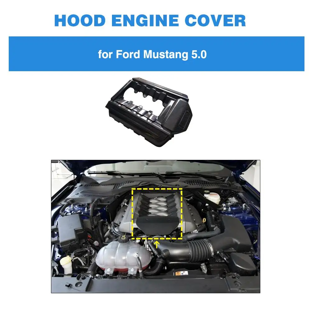 

Углеродное волокно, крышка двигателя для Ford Mustang 5,0, 2015 - 2017