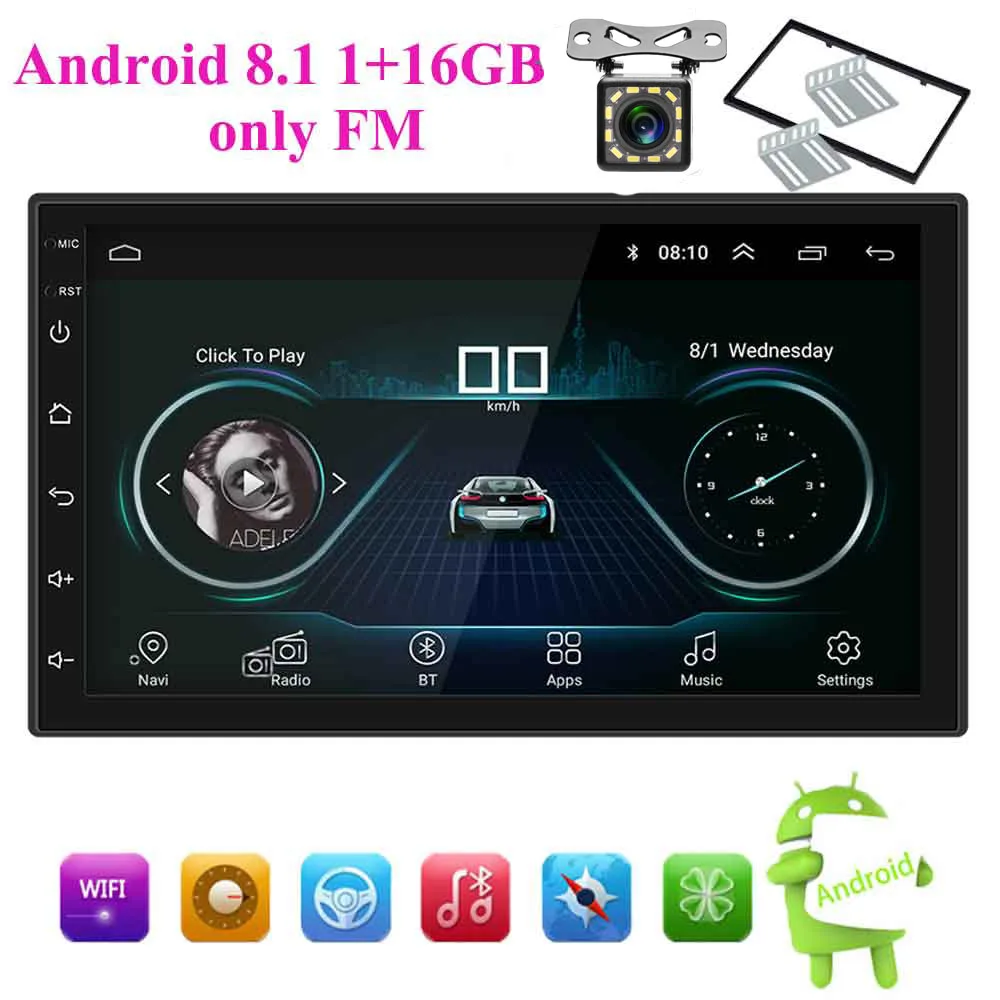 7200 camera Android 8,1 автомобильное радио стерео gps навигация Bluetooth wifi Универсальный 7 ''2din 2.5D ips автомобильное радио стерео четырехъядерный мультимедиа - Цвет: 7200 camera
