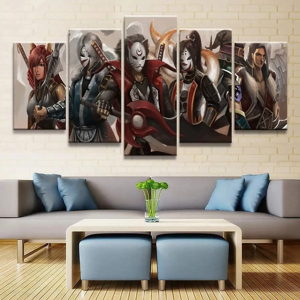 

5 Piece Wall Art Canvas Anime Sword Mask Ninja Killer Posters Home Decoration Accessories Wall Art Painting Free Shipping