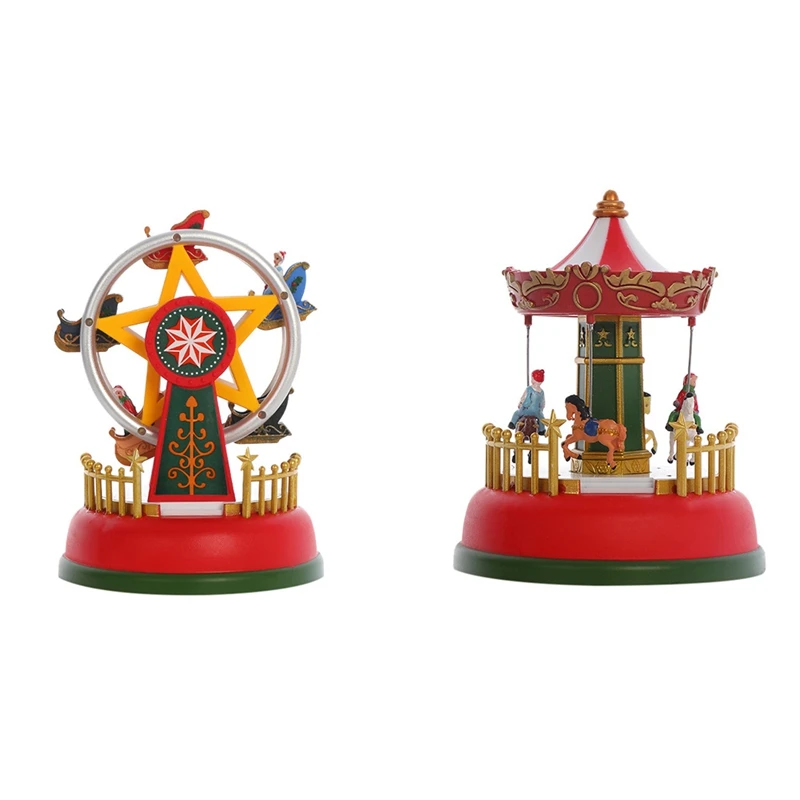 

Xmas Glowing Music Carousel Ferris Wheel Christmas Gifts Christmas Eve Gifts Christmas Ornaments Home Decoration Gifts