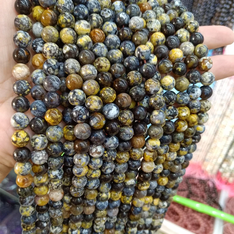 

Genuine Natural Blue Ocean Jaspers Stone Beads 6/8/10MM Round Loose Ocean stone Beads For Jewelry Making Strand 15'' DIY
