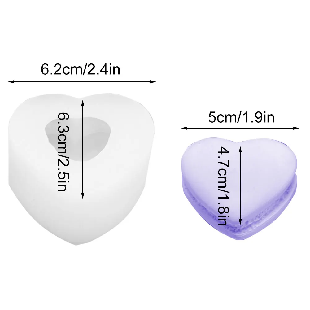 

3D Heart Candle Mould Love Heart Cakes Silicone Mold Casting Soap Wax Craft DIY Aroma Gypsum Plaster Making Tool Cake Decoration