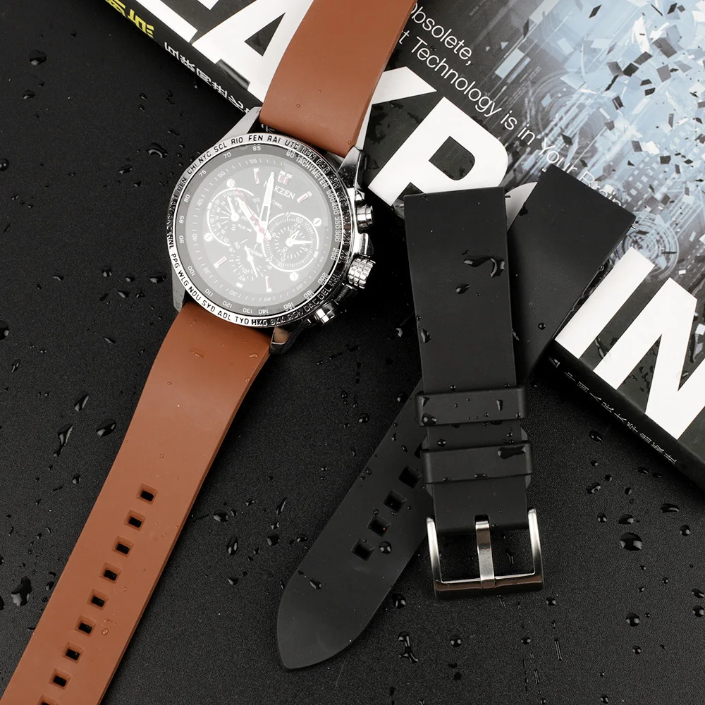 New Fluorine Rubber Watch Band 18mm 20mm 22mm 24mm Bracelet Quick Release Bar for Diving Sport Watch Strap Replacment