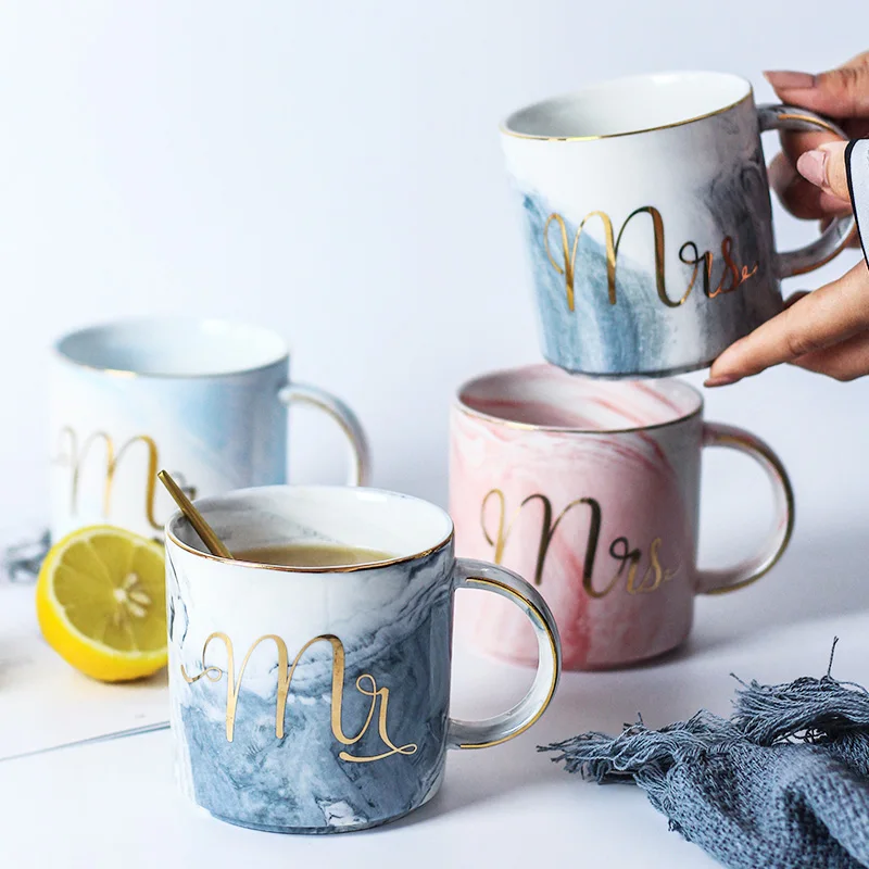 Couple Personalised Ceramic Coffee Mug Large Capacity Creative Esspresso Cups Simple Nordic Porcelain Drinkware DA60MK | Дом и сад