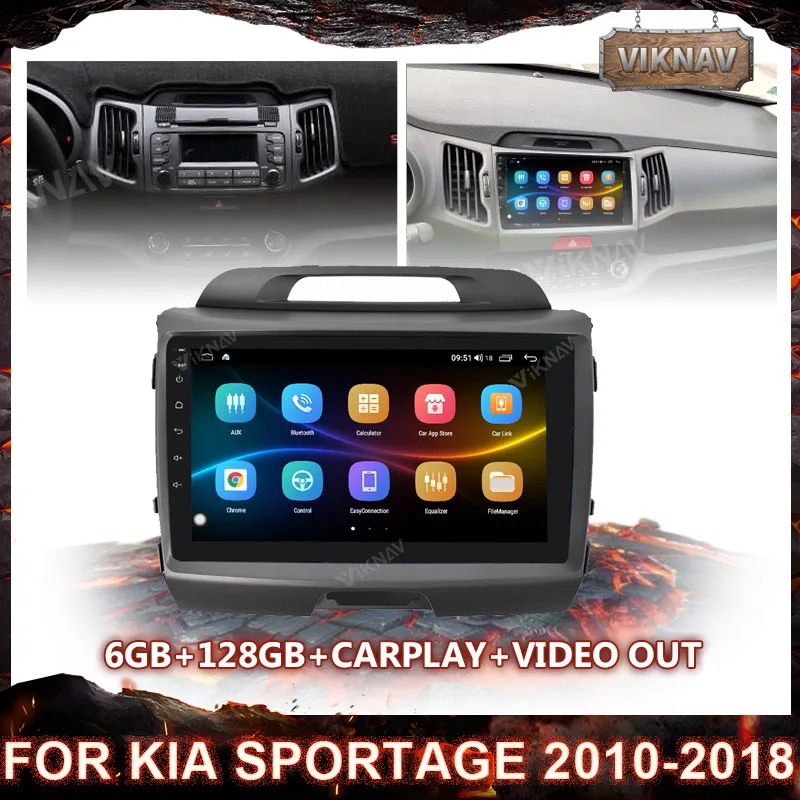 

Автомагнитола для KIA Sportage 2010-2018, 2 Din, Android, мультимедийный проигрыватель, 2 Din, Авторадио, видео, GPS-навигация, Wi-Fi-ресивер