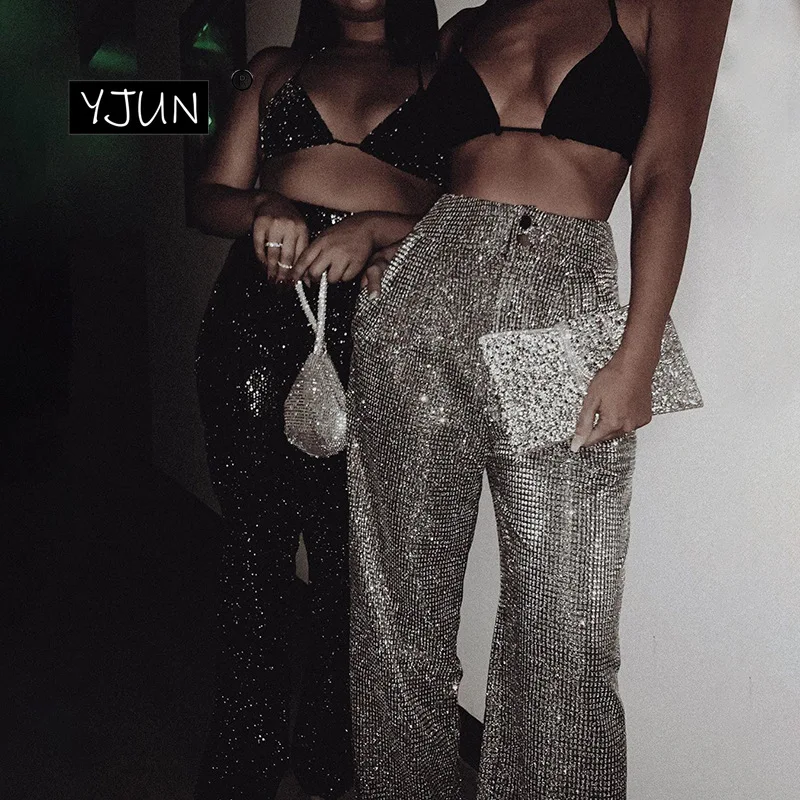 Spaekly/маленькие клетчатые широкие брюки для женщин Свободные прямые Серебристые с