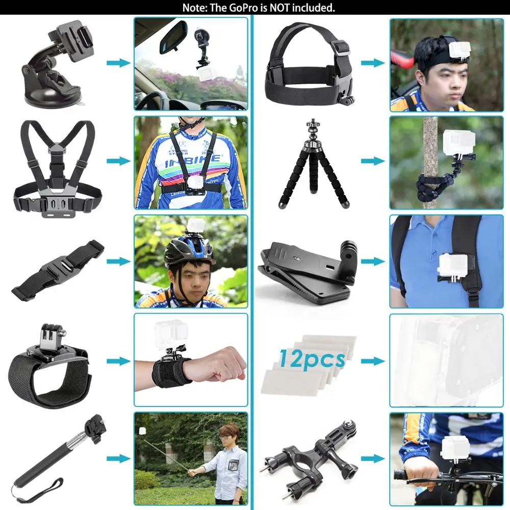 Neewer для Gopro набор аксессуаров gopro hero 8 7 6 5 4 комплект 3 way selfie stick Eken h8r/для yi EVA чехол VS77