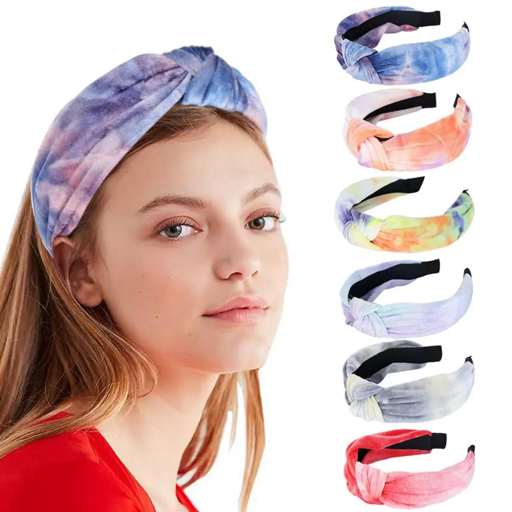 

Lady Hair Hoop Top Knot Turban Headband Elastic Hairband Hair Accessories for Girls No Slip Stay on Knotted Head band Hair Band