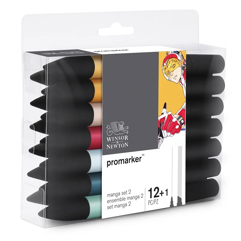 WINSOR& NEWTON 6/12 Цветов ProMarkers спиртовой основе чернила Twin Советы профессиональный художественный маркер для белой доски чертежные принадлежности