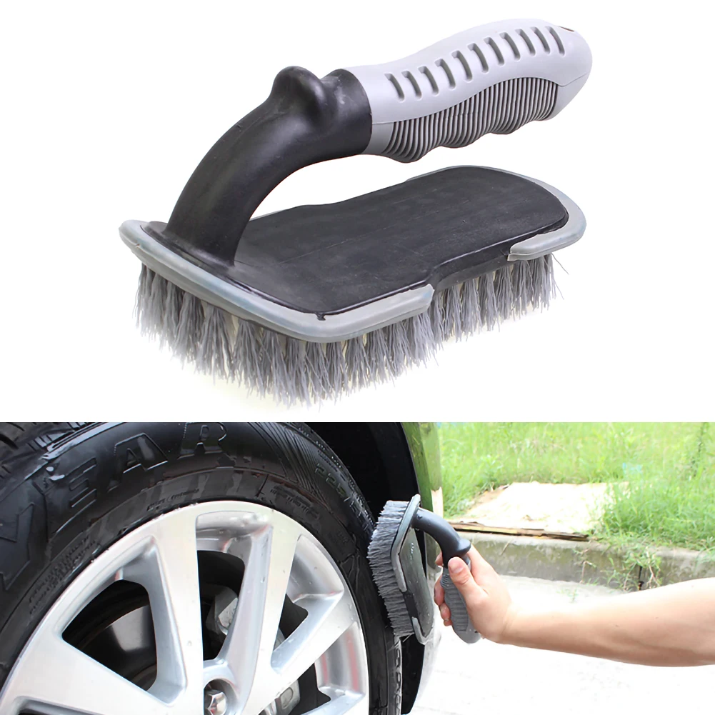 

U Type Handheld Soft Bristle Washing Brush Vehicle Tire Car Clean Brush Fits Car Motorcycle Bike Wheel Rims Clean Car Accessorie