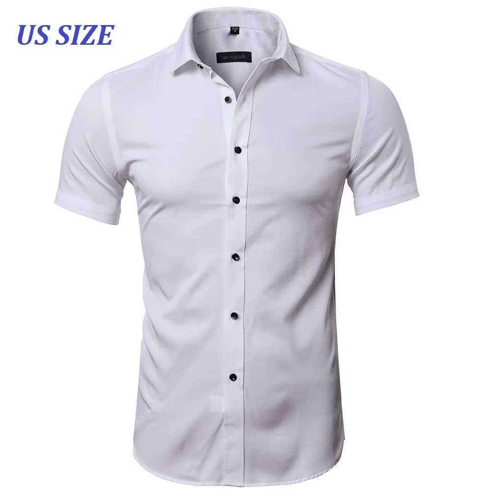 Мягкие повседневные мужские рубашки с коротким рукавом в деловом стиле топы Camisa