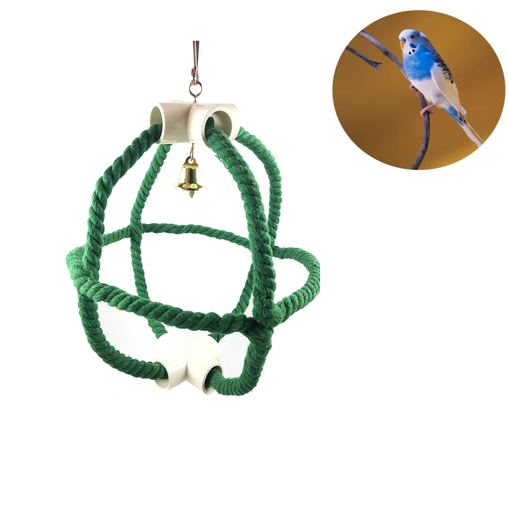 

Pet Bird Parrot Rope Swing Toy Cotton Rope Chewing Bite Hanging Cage Swing Climb Chew Toys for Small Medium Parrot