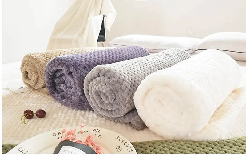 Коралловый флис микрофибра вафельное одеяло легкий мягкий Уютный для кровати или дивана постельные принадлежности покрывало на кровать покрывало для детей взрослых