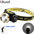 Светодиодный налобный фонарь с датчиком, минисветильник водонепроницаемый уличный фонарь с зарядкой от USB для кемпинга, светильник аккумулятором 18650, для ночной езды и рыбалки