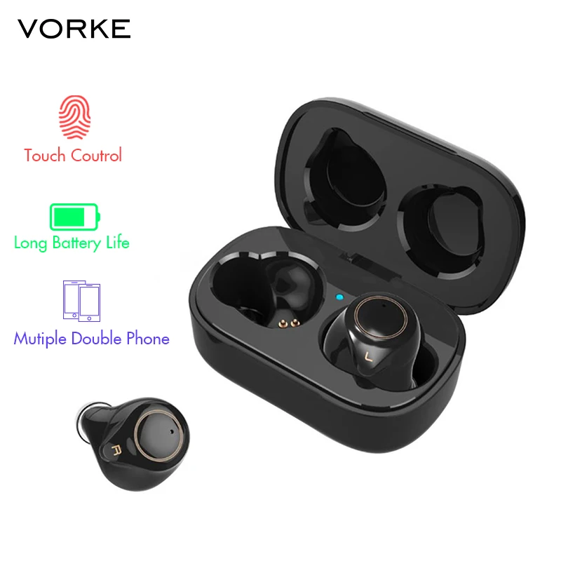 Vorke T16 наушники вкладыши TWS с Earphoe hi fi звук BT5.0 отдельно стереоэффект сенсорный