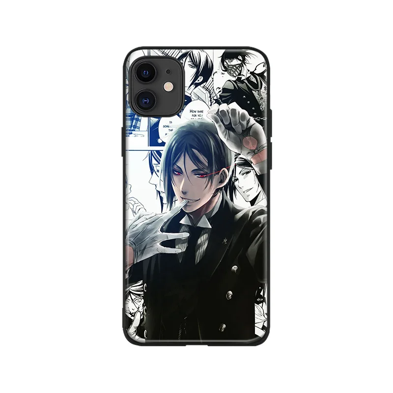 Soft Silicone Phone Case Cover Shell for iPhone 6 6s 7 8 Plus X XR XS 11 Pro Max - Sebastian Michaelis Black Butler Kuroshitsuji image 6